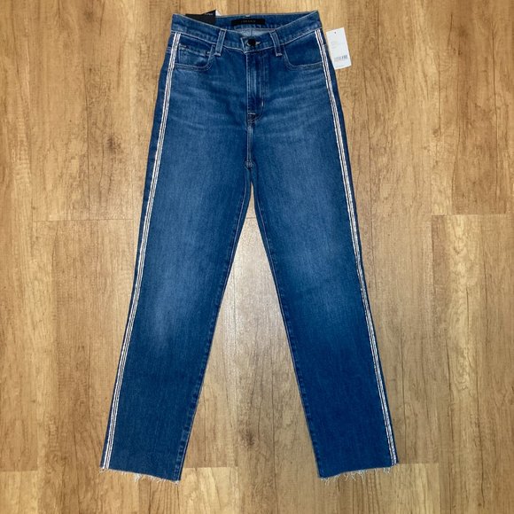 J Brand Jules High-Rise Ankle Straight Leg Embellished Urbanite Denim Jeans - Picture 13 of 14